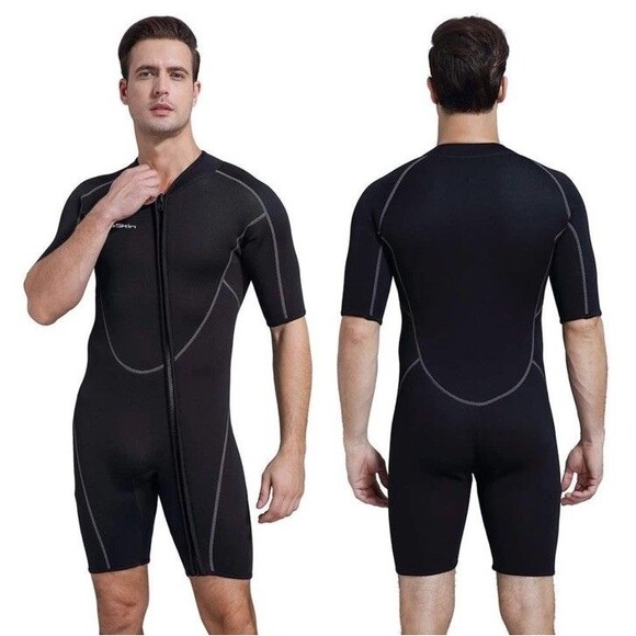 Seaskin Mens Size S 3mm Shorty Front Zip Wetsuit - Picture 1 of 8